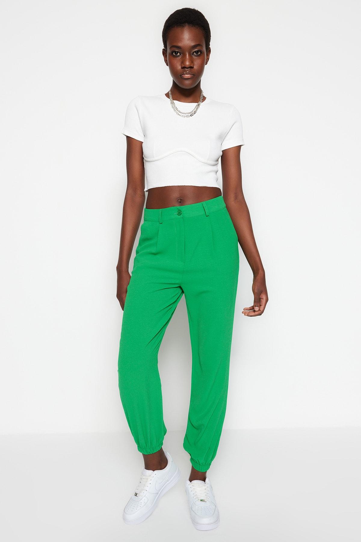 

Брюки - Зеленый - Брюки-морковки