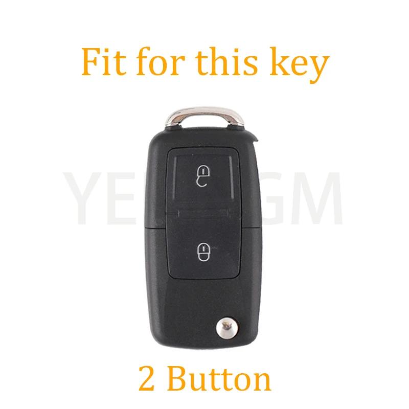 Auto For Vw Amarok Polo Golf Mk4 Bora Jetta Altea For Seat For Skoda Octavia Fabia 2 Button Tpu Car Key Case Cover Protection