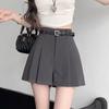 2024 Sweet & Spicy Gray High-Waisted Pleated A-Line Mini Skirt - Korean Spring Style