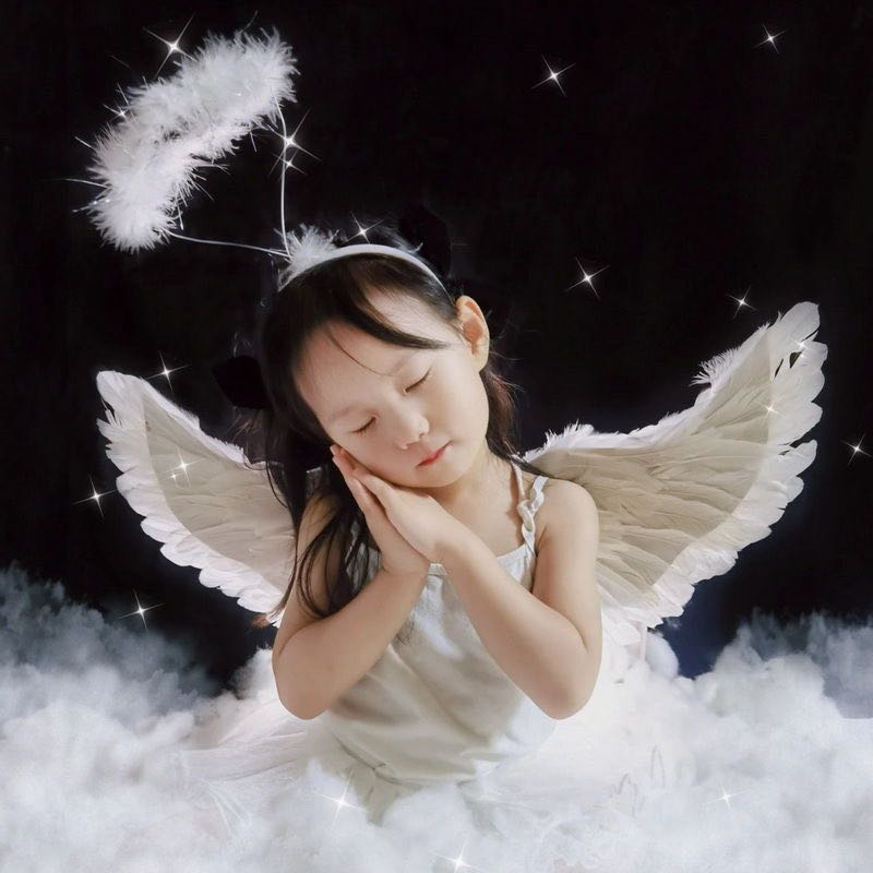 1set Elegant Angel Wings Fairy Feather Headband Angel Costume Accessories for Party Birthday Dress-Up Baby Photobooth Props