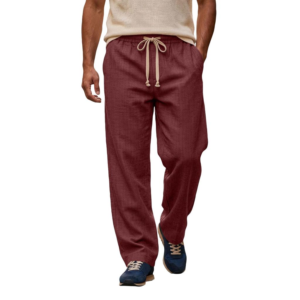 Herren Baumwolle Leinen Hose Herren Freizeit Modische Baumwolle Leinen Hose