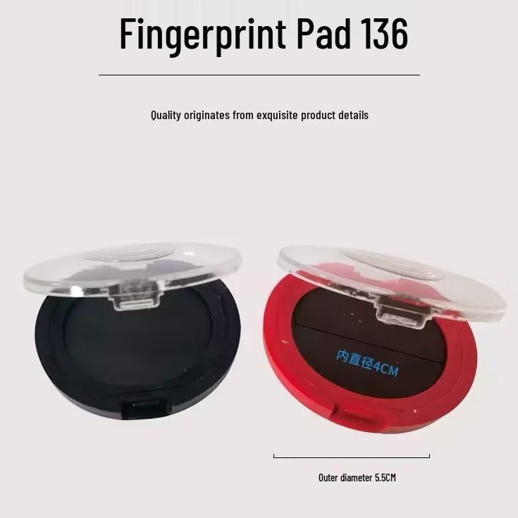 Portable Quick-Drying Red Ink Fingerprint Pad - Safe, Easy To Wipe, Small Size