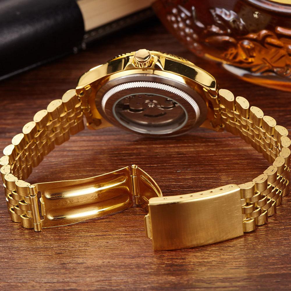 New Hollow Business Mechanical Watch Men's Semi-automatic Gold Imitation Tourbillon High-grade Watch