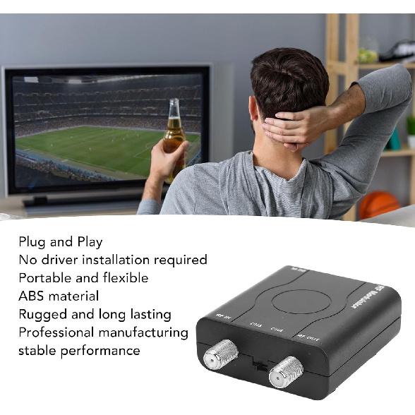 HDMI RF Modulator Adapter, RF Modulator HDMI Coaxial Converter, HDM61 HDMI To RF Modulator, Support NTSC Format Output,1080P PLL Control VHF Working