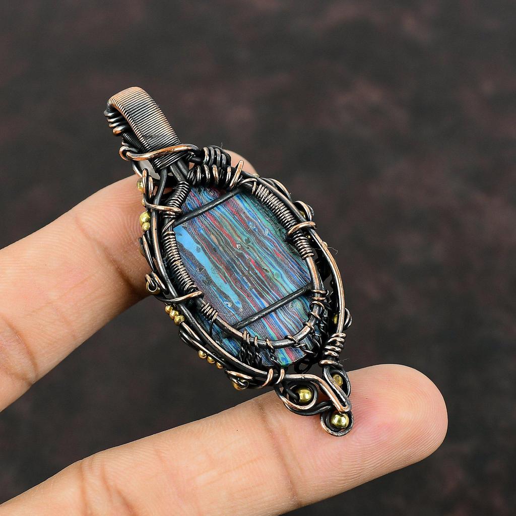 Baum des Lebens Regenbogen Calsilica Anhänger Kupferdraht gewickelt Anhänger Regenbogen Mondstein Edelstein Anhänger handgemachter Kupferschmuck Geschenk für Frauen