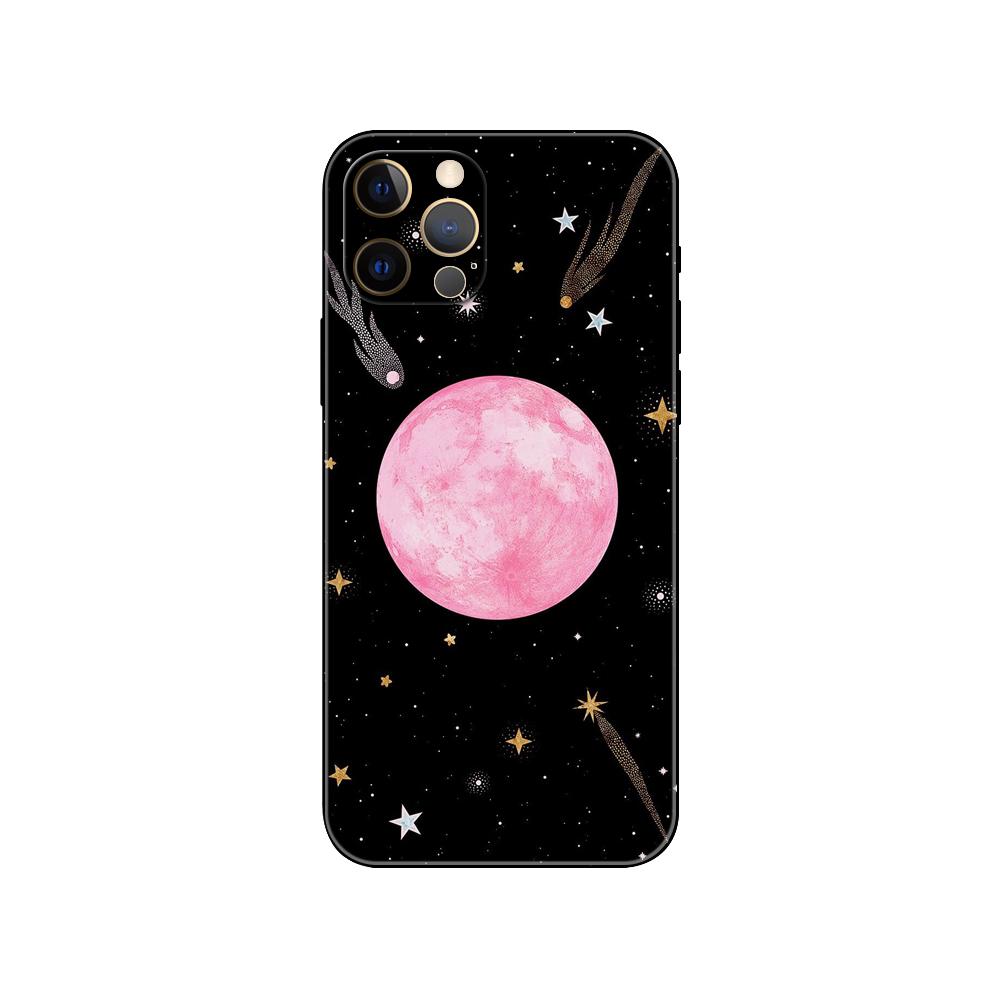 

Чехол для телефона Space Love Moon для iPhone 5 5s 2020se 6 6s 7 8 plus x 10 XR XS 11 12 13 mini pro MAX черная задняя крышка из ТПУ iphone 13pro MAX