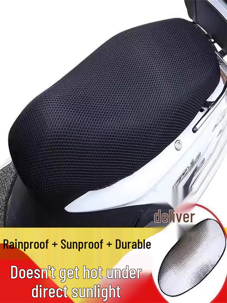 Leling Zhi Mai M3 Electric Scooter Seat Cover: Sun Protection, Heat Insulation, Breathable Honeycomb Mesh for All Seasons.