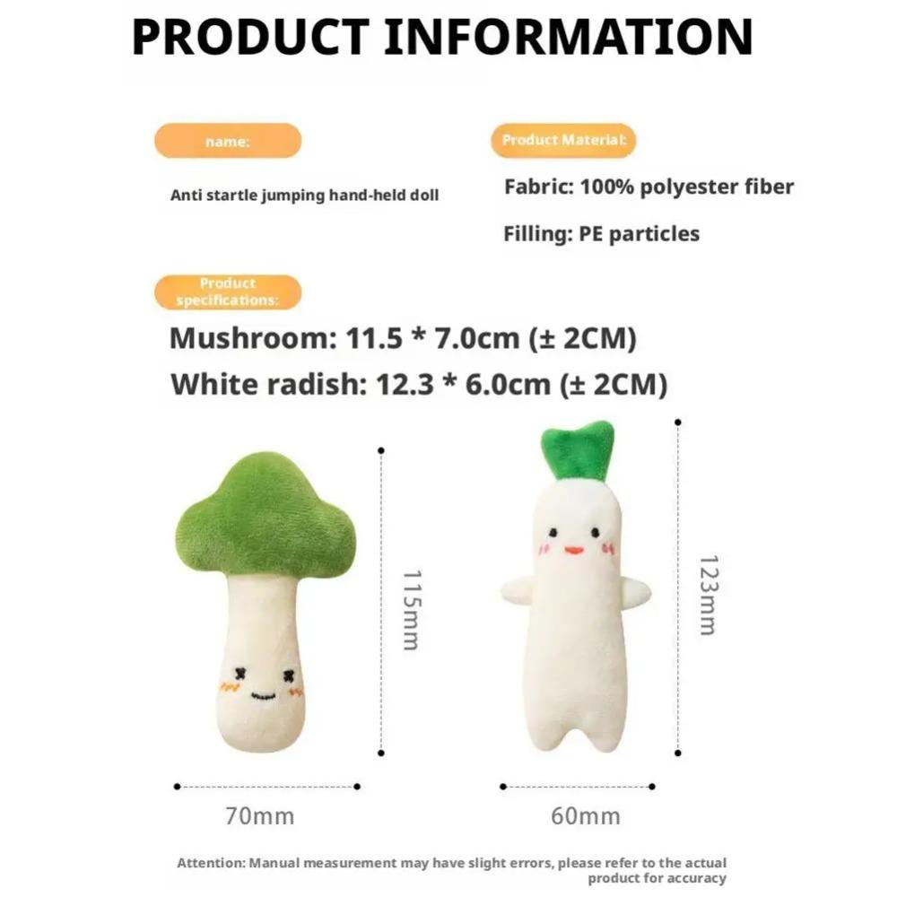 Kawaii Stoppet Frugt & Grøntsag Plyslegetøj Blødt Sød Tegneserie Forårsløg Aubergine Radise Interaktivt Sensorisk Hyggeligt Legetøj til Børn
