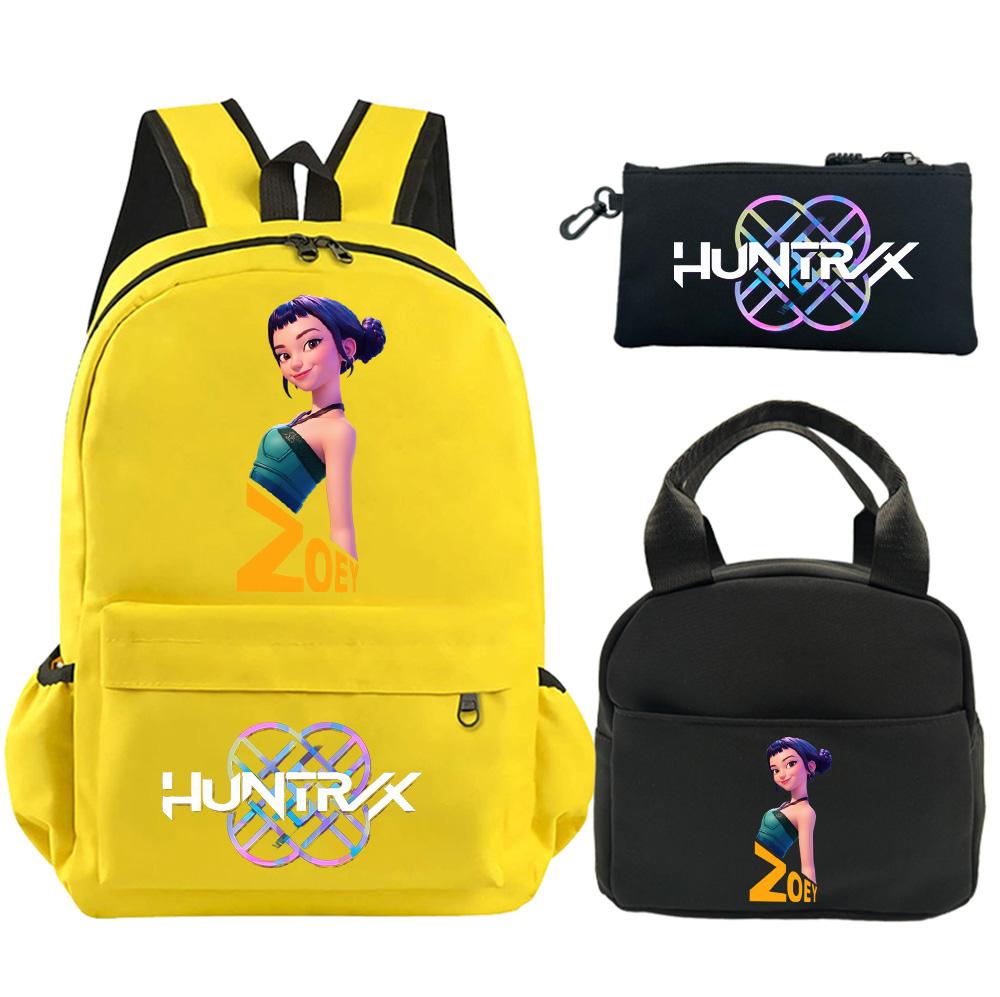 3 st/set Anime Tryckt Ryggsäck med Axelväska Pennfodral för Tonåring Student Pojke Flicka Skolväska Stor Kapacitet Vattentät Bokväska Barnpresent