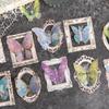 Retro Embossed Collage Card: Re-forged Love Series - Romantic Floral Frame Background, 8 Styles