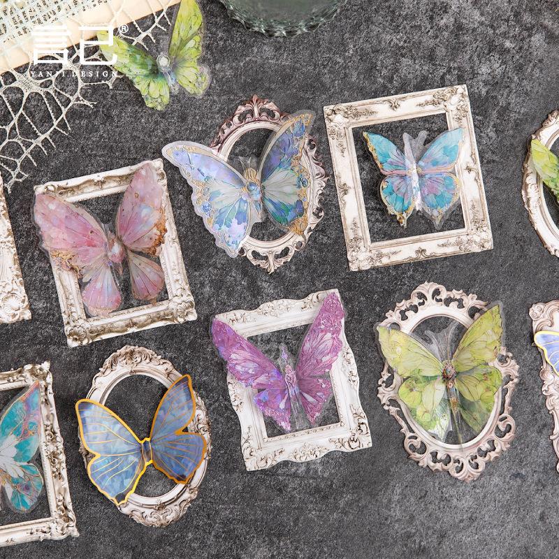Retro Embossed Collage Card: Re-forged Love Series - Romantic Floral Frame Background, 8 Styles