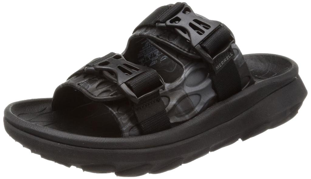 Merrell Hut Ultra Wrap Slide Size 2E Sandals, Black/Black, 23.0 cm,