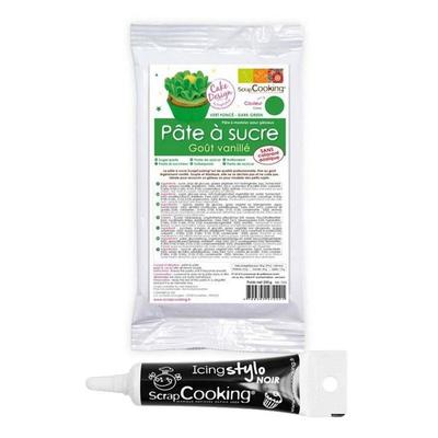 Green Sugar Paste 250 G + Black Icing Pen