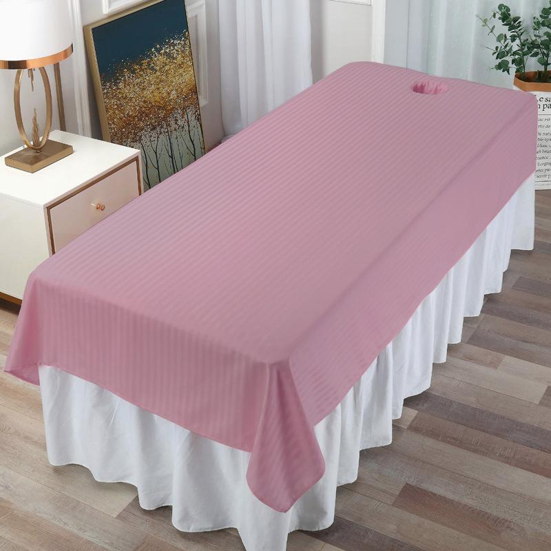 Reusable Beauty Massage Table Cover Spa Bed Salon Couch Sheet with Face Hole Polyester Cotton Anti-Wrinkle Sheet Wholesale
