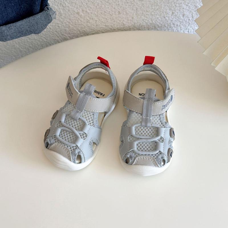 Kids Grey Mesh Closed Toe Casual Sandals 16 серый