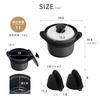 Takeda Corporation Microwave Cooker Pot, Hands-Free Cooking, Charcoal Black, 19.6 x 15.5 x 14.8 cm, DR-POT