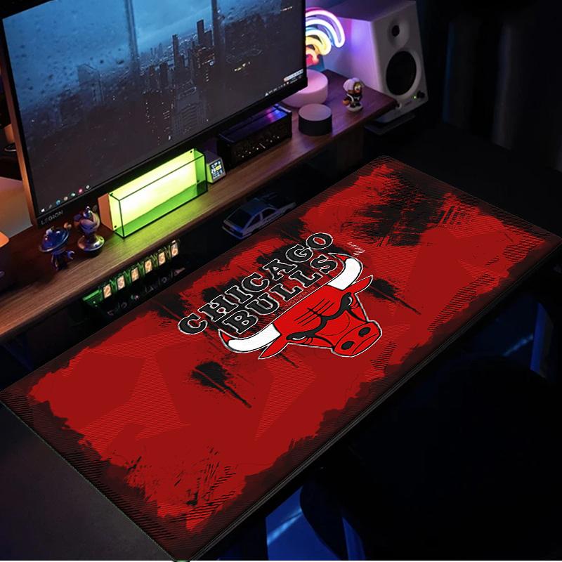 Tappetino per Mouse Logo Chicago Bulls, Base in Gomma, Tappetino per Mouse per Giocatori e Uso Ufficio, Scrivania da Gioco, Tappetino Facile da Pulire Regali di Natale per Fan