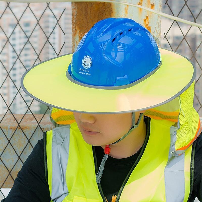 Sommer Sonnenschutz Sicherheit Schutzhelm Nackenschutz Helme Reflektierende Hutkrempe Reflektierende Kappenabdeckung Für Bauarbeiter
