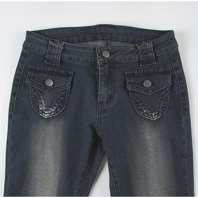 Vintage Y2k Flared Jeans Retro Button-up Middle Waist Casual Denim Pants Harajuku 2000s Basic Aesthetic Cotton Trousers 2025 Spring Autumn