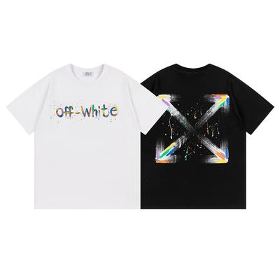 Off-White New Color Letter Arrow Pattern Round Neck Pullover Short Sleeved Men's and Women's T-shirts for Spring and Summer 2026