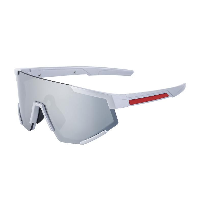 One-Piece Large-Frame Sunglasses Men'S Tide Outdoor Cycling Sports Colorful Sunglasses Women