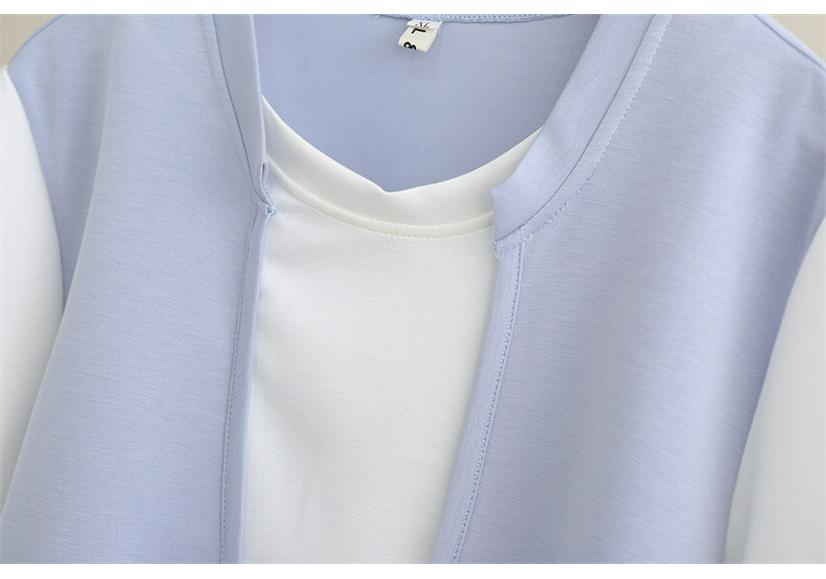 2026 Women's Plus Size Color Block College Style Short Sleeve Pullover T-shirt