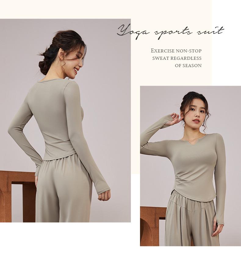 Women's Quick-Dry Long Sleeve Fitness & Yoga Set: Running, Pilates, Body Shaping Top for Spring & Autumn