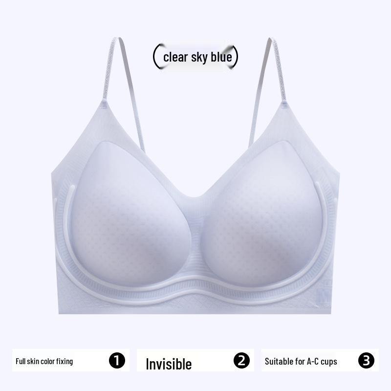 Women s Cooling Ice Silk Bra Vest - Seamless, Thin Straps, Summer Breathable, Camellia Style for a Minimizing Effect