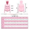 LittleForBig Cute Cotton Pajamas Hoodie with Fluffy Bear Long Size L Women's Design, Sleeves, Pink,