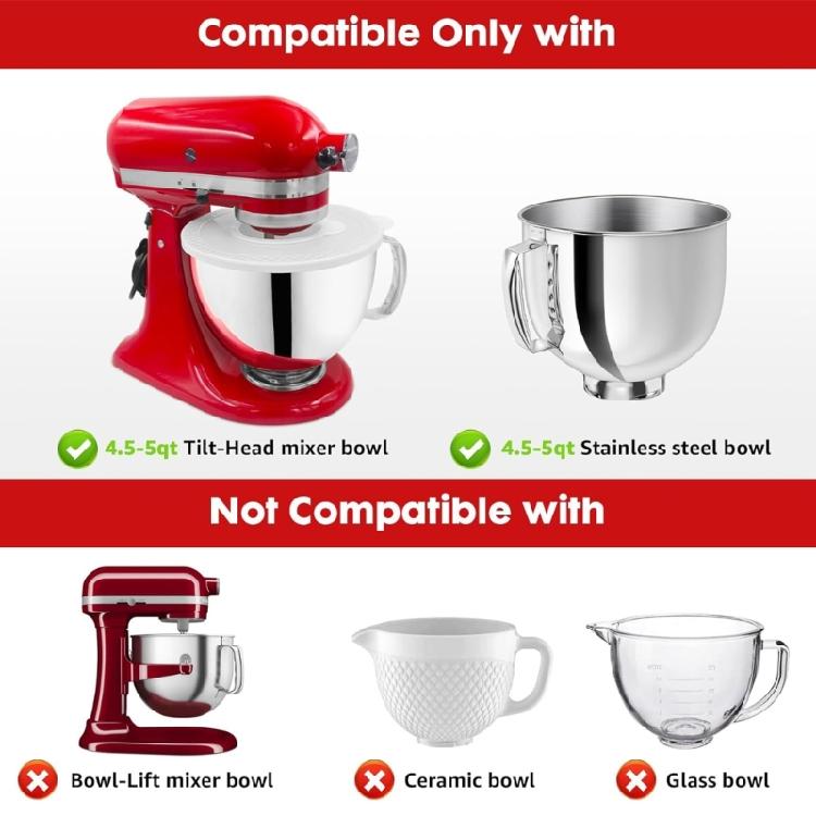 Kunststoff-Mixerdeckel, Ersatzdeckel, Mixerabdeckung, Rührschüsseldeckel, Ausgießschutz, Zubehör für 4,5-QT-/5-QT-Mixer