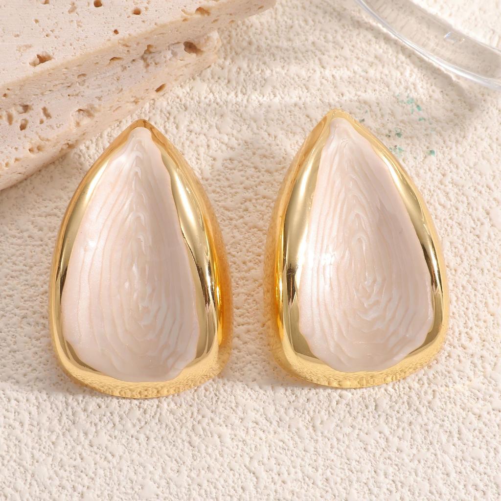 New Water Drop Enamel Oil Drop Earrings Fashion Light Luxury High Sense Women's Earrings Versatile Ear Jewelry