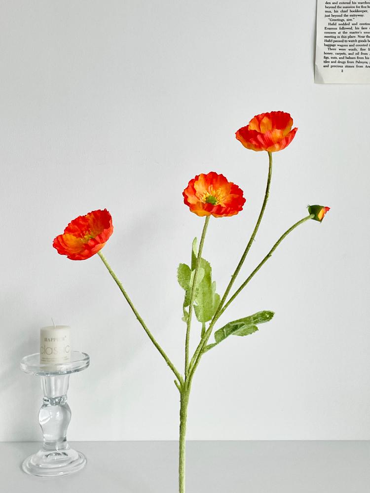 Poppy Pink Icelandic Artificial Flower Bouquet for Living Room Decoration