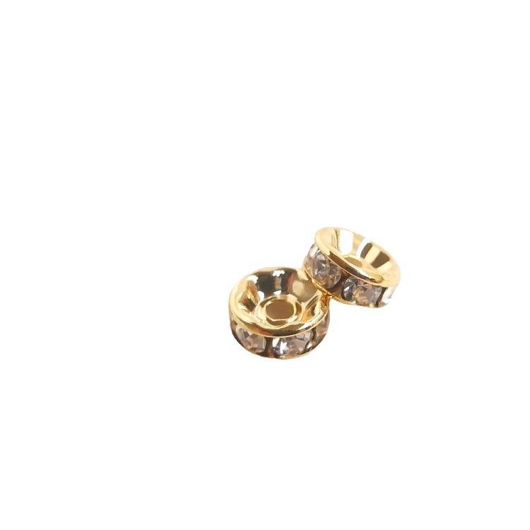 14K & 18K Gold Zircon-Inlaid Diamond Spacer Beads for Handmade Bracelets