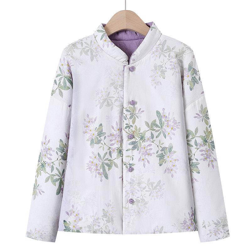 Women's Chinese Retro Style Frog Button Warm Cotton Jacket, Autumn/Winter 2025 Edition
