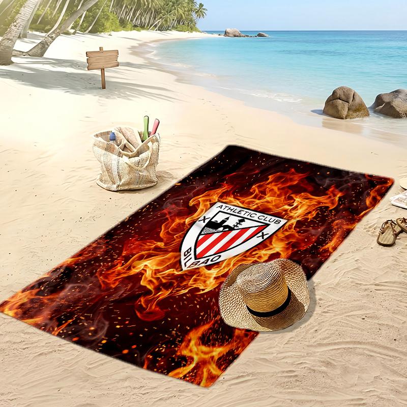 Athletic Bilbao Football Print Beach Towel, Large Soft Quick Dry Towel for Beach Camping Swimming