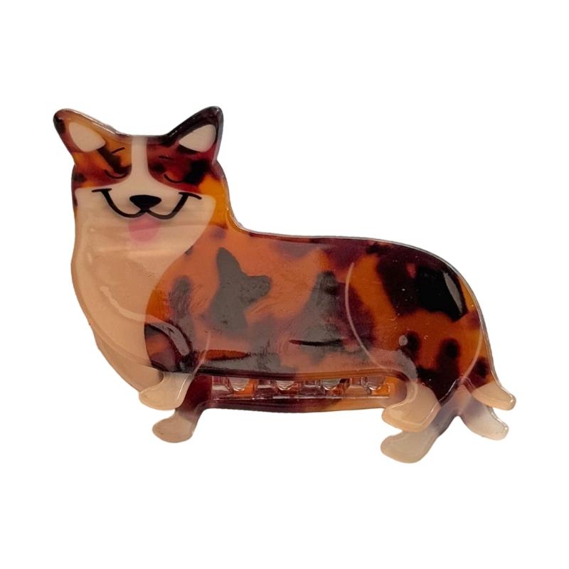 Cartoon Dog Shape Hair Claw Clip For Girls Women Secure Grip NonSlip Acrylic Barrettes For Daily Use Gifting Accessory