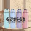 1PC Ornate Wolf Head Dark Grunge Print 750ml Portable Sports Water Bottle Leakproof Gym Outdoor Travel Drink Cup