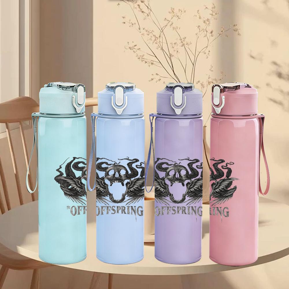 1PC Ornate Wolf Head Dark Grunge Print 750ml Portable Sports Water Bottle Leakproof Gym Outdoor Travel Drink Cup
