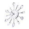 Large 3D Mirror Surface Silver Modern Design Cutlery Kitchen Utensil Spoon Fork Wall Clock DIY