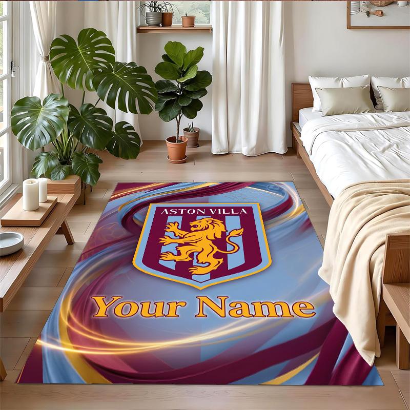 Crystal Velvet Rug Custom Name Text, Soft Non Slip Floor Mat Home DecorAston Villa