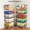 Fruit Basket Kitchen Pantry Organizers and Storage - Wooden Top Table Stackable Metal Wire Basket Stand Cart for Fruit Vegetabl