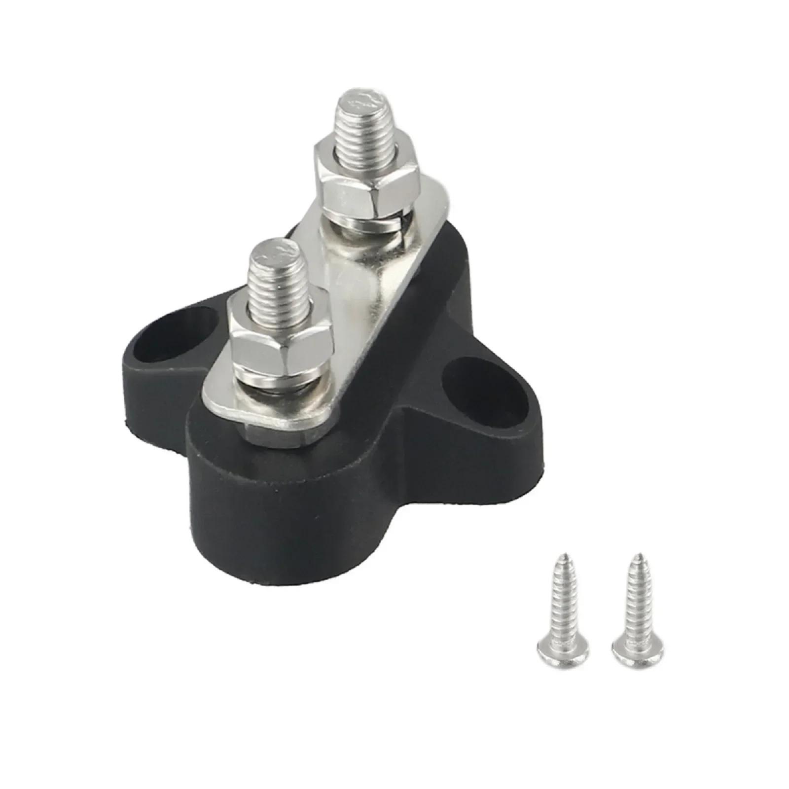 

Reliable M6 Dual Connection Bolt Terminal Blocks for 12 48V DC Battery Wiring on For Cars Boats and Industrial Machinery чорний