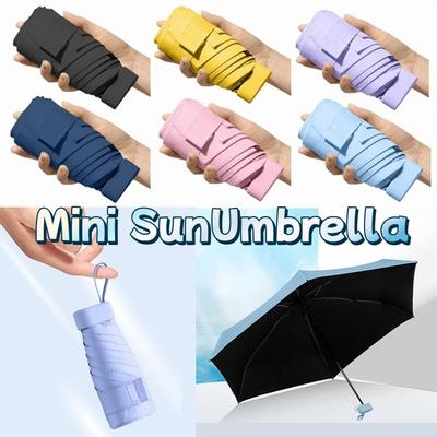 UV Protection Mini Sun Umbrella UPF50 Folding Pocket Umbrella Hand Operated Parasol  Daily Use