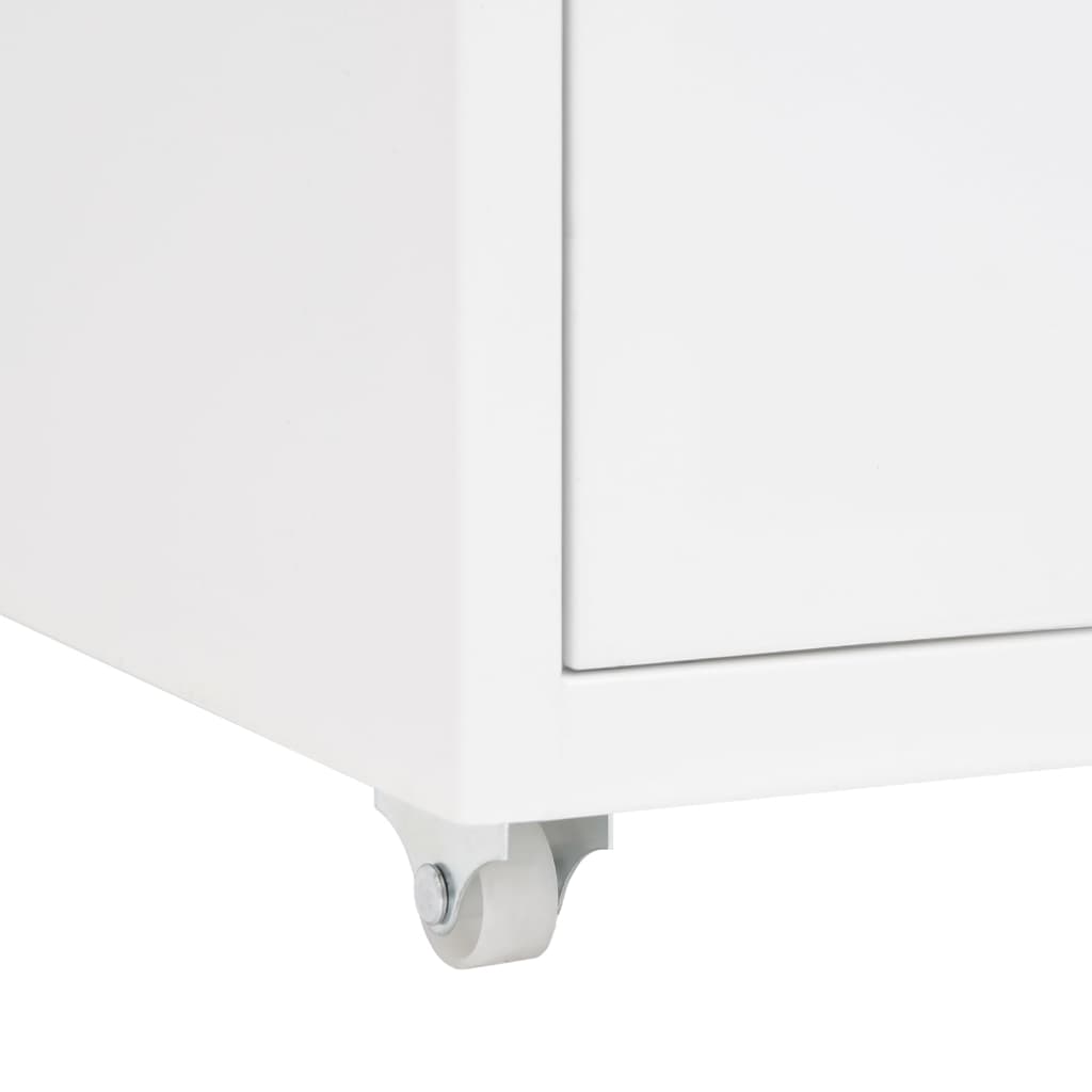 Vidaxl Mobilna Szafka Kartotekowa, Biała, 28X41X69 Cm, Metalowa