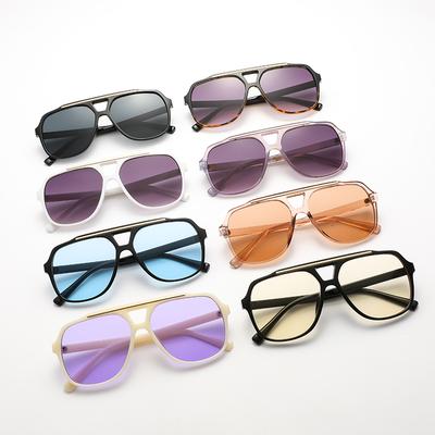 Nové Módní Minimalistické Oceánský Kousek Sluneční Clona Sluneční Brýle Retro Dvojitý Paprsek Pilotní Brýle UV Ochrana Dámské