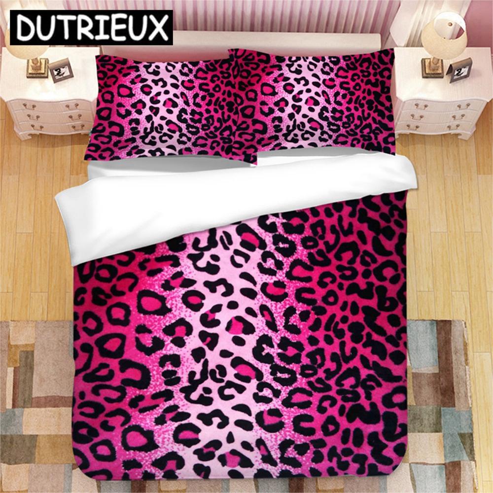 2023 New Leopard Print 3D Printed Bedding Set Duvet Covers Pillowcases Comforter Bedding Set Bedclothes Bed Linen 02 (135x200cm)