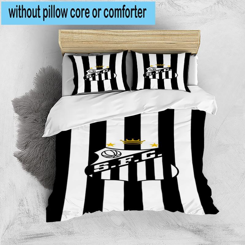 3pcs Fc Crest Design Printed Bedding Set Duvet Cover Closure Includes 1 Duvet Cover & 2 Pillowcases Bedding Sets Home Decor Gifts