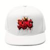 King Graffiti Crown Adjustable Baseball Cap Polyester Street Hip Hop Flat Brim Snapback Hat Unisex