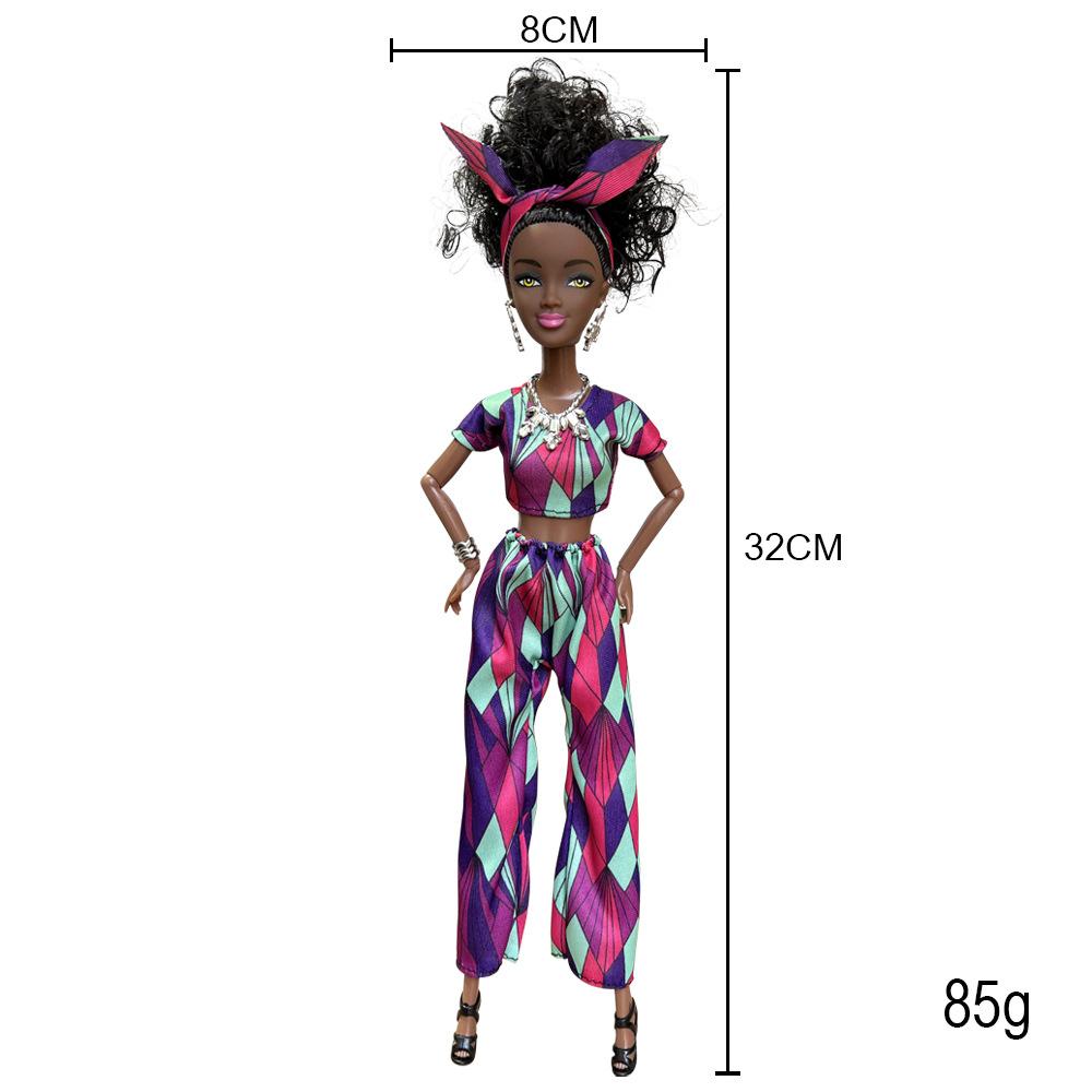 Multi-articulated Black Skinned African Doll