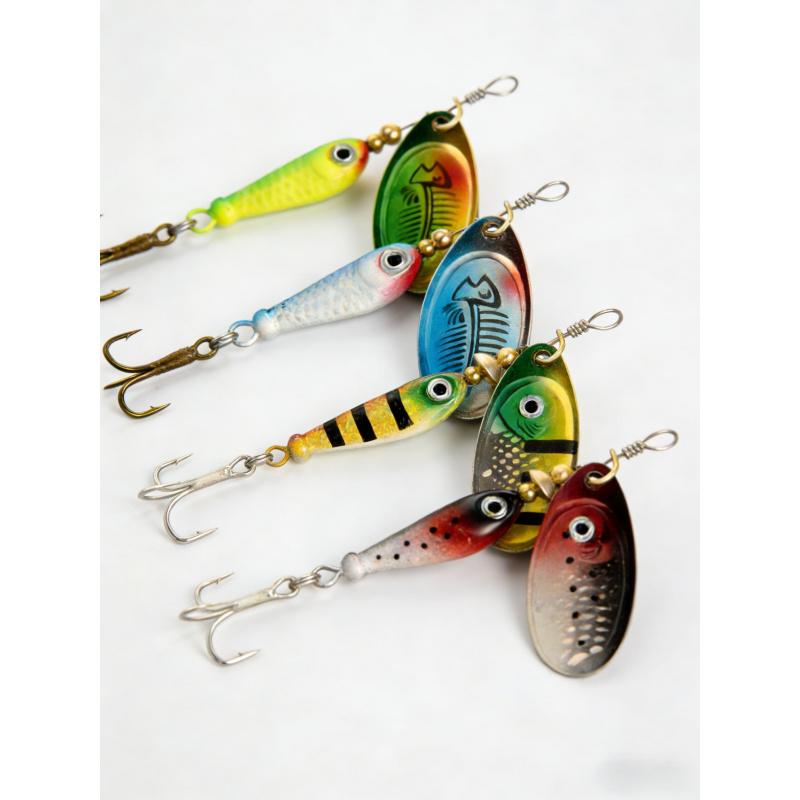 Special Lure Bait for Bass with Upturned Mouth9gRotating Spoon-Shaped Metal Hard Bait Treble Hook Bionic Fake Fish Bait